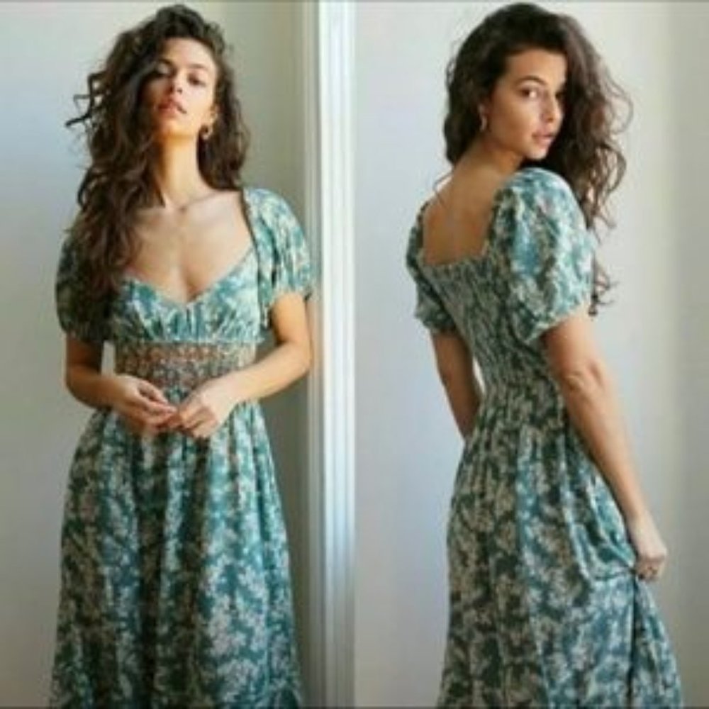 Floral Maxi Dress Boho Floral Maxi Dress Boho Prairie Cotton Smocked Embroidered